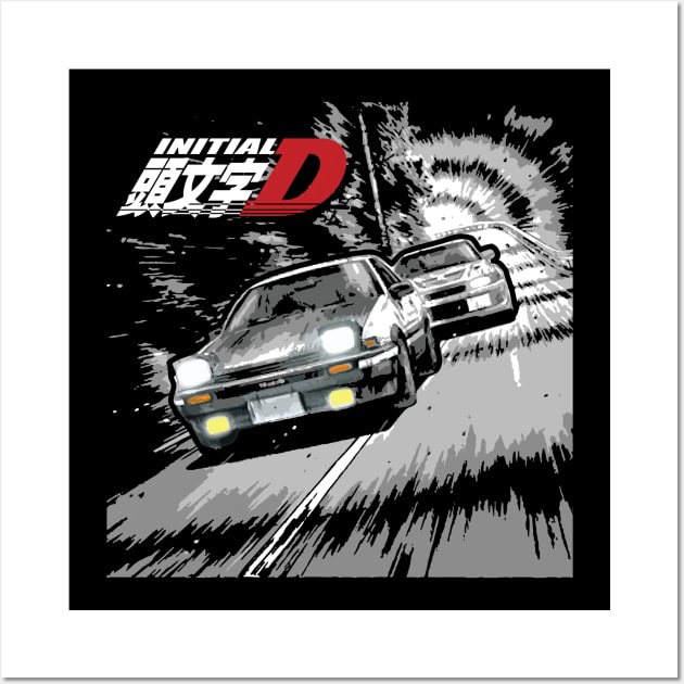 classic initial d 86 vs evo 5 Wall Art by cowtown_cowboy